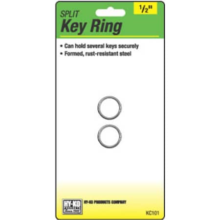 Hy-Ko KC101 0.50 in. Split Key Ring, 10PK 811034